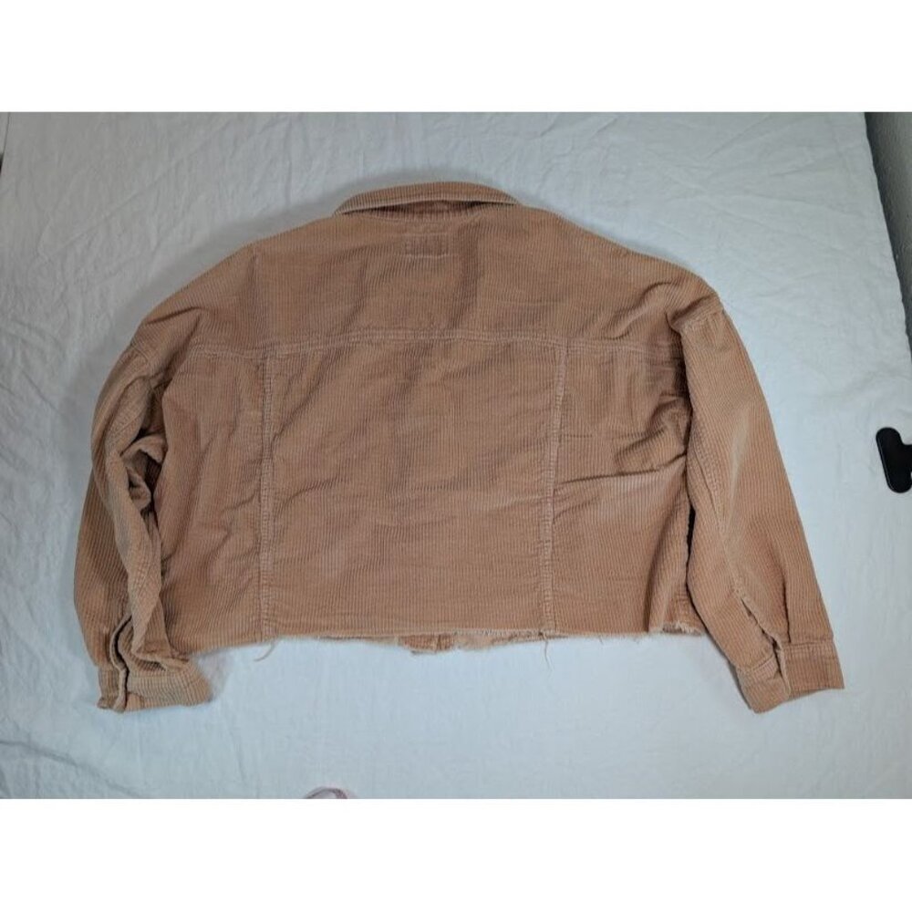 AE American Eagle Cropped Corduroy Oversized Shirt Jacket Womens Size Large T8 - Picture 8 of 8
